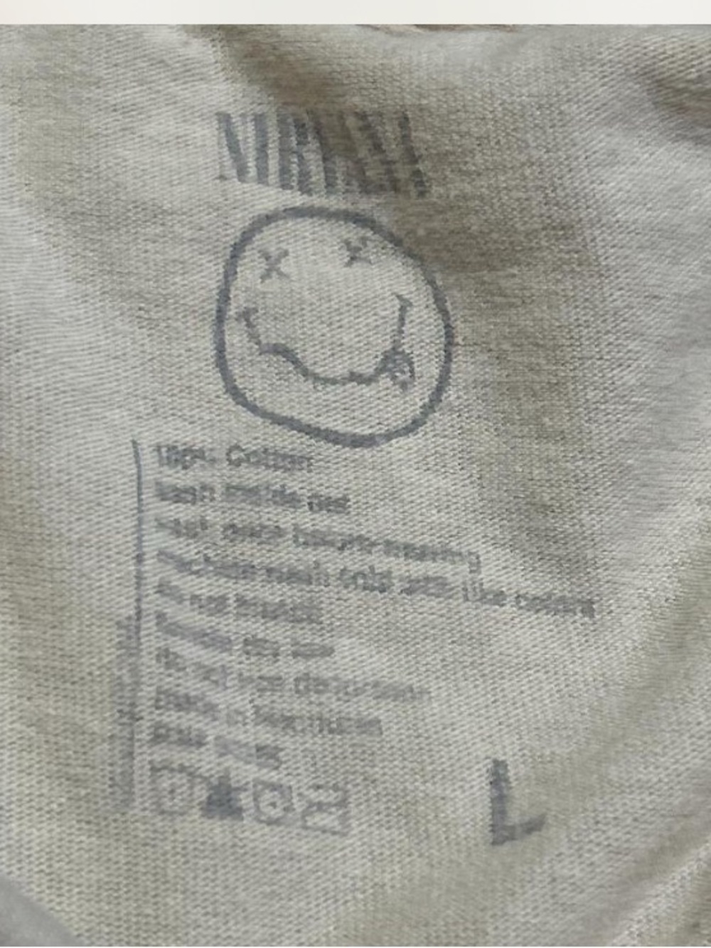 NIRVANA White Tee with Black and Yellow Smiley Graphic - Picture 3 of 5